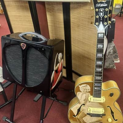 Two Semi-Hollow D'Angelico and One 57 Retro Fender Amp Combo image 3