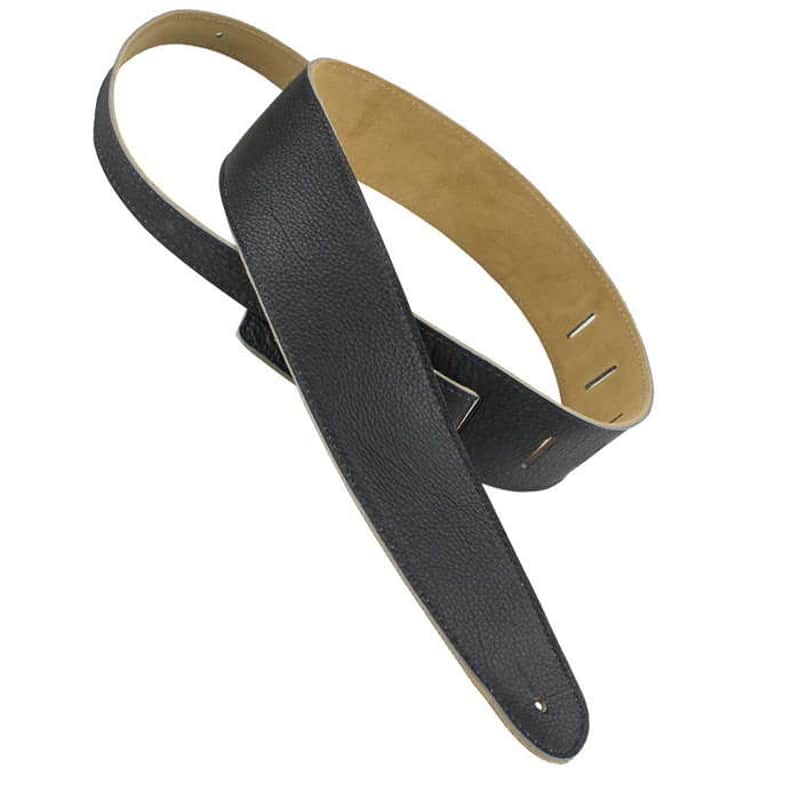 Henry Heller Leather Series, 2.5" Wide Leather Guitar Strap, Capri Black image 1