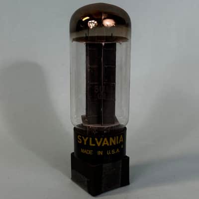 1950s Sylvania 5U4GB Vintage Black Plate Halo Getter Rectifier Tube!T395 image 2