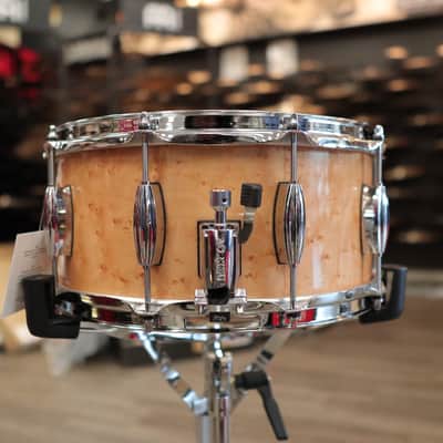 Pork Pie 6.5x14" Mahogany Snare Drum w/ Maple Re-Rings (Birdseye Maple Finish) image 6