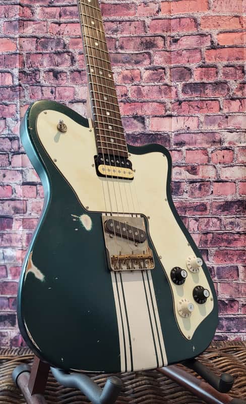 Gaylord Guitars Custom Shop Digger 2025 - Smoker Green Metallic with Olympic Competition Stripes image 1