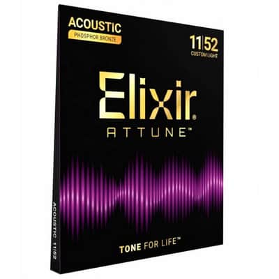 ELIXIR 21027 Attune Phosphor Bronze Acoustic Guitar Strings Custom Light 11-52 image 3