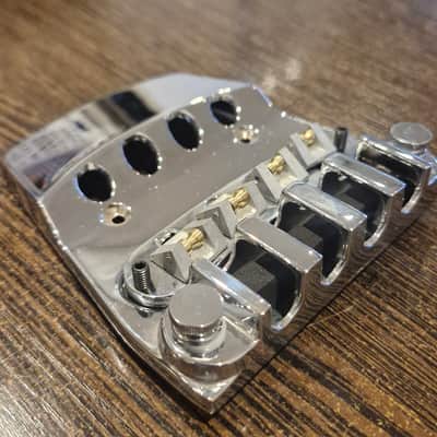 Tailpiece and roller saddles bridge for Rickenbacker basses 4001 or 4003 - Chrome image 5