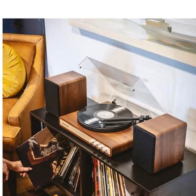 Crosley C65  Record Player with speakers system Belt-Drive 2-Speed  Turntable Record Walnut and Gold- NEW image 11