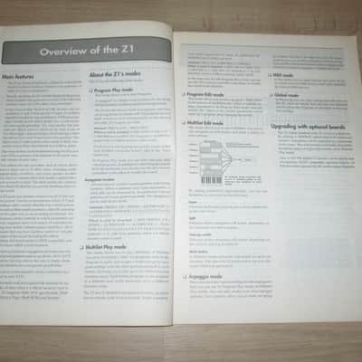 Korg Z1 Synthesizer Original Owner's Manual '97- Synthesizer Brochure/Catalog image 4