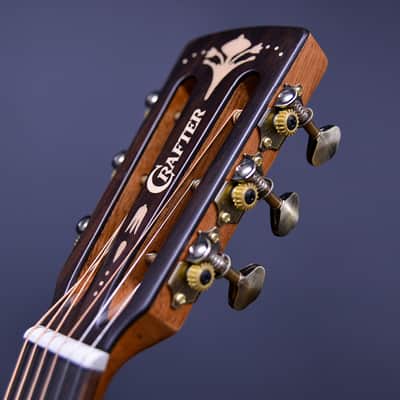 Crafter MINO Mahogany Mini Travel Acoustic Guitar Arm Bevel Slotted Headstock image 7