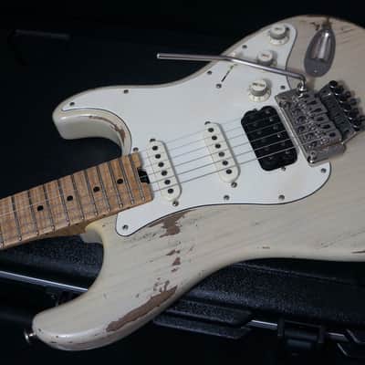 Luxxtone Guitars Choppa S in Aged Trans White with Floyd Rose & Flame Maple Neck image 7