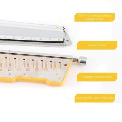 10 Holes Chromatic Harmonica Key of Valveless Harp Chromonica Mouth Organ with Case for Adults Professionals Beginners Kids Teachers Students image 3