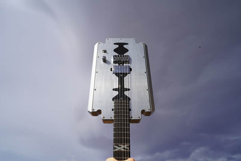 Schecter DIAMOND SERIES Machine Gun Kelly Razor Blade - Metallic Silver 6-String Electric Guitar image 1