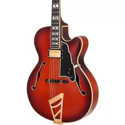 D'Angelico Excel 16 Hollowbody Electric Guitar With Seymour Duncan DA-59 Humbucker Amaretto Burst image 7