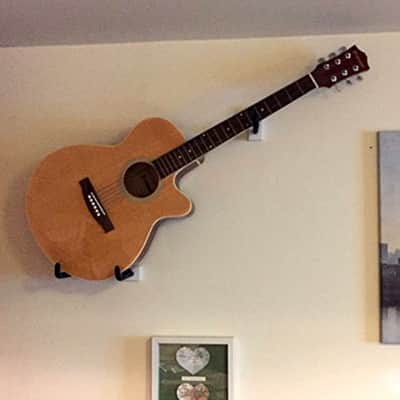 WHITE finish - Angled Hang'em High Guitar Wall Hanger for Acoustic Guitars image 6