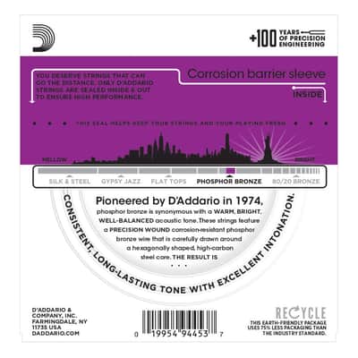D'Addario EJ38H High Strung Nashville Tuning - 10-27 PHOSPHOR Bronze image 2