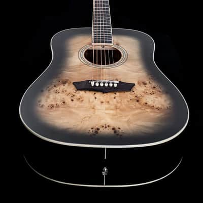 Washburn Deep Forest Burl 6 String Acoustic Guitar, Right, Black Fade (DFBDB) image 8