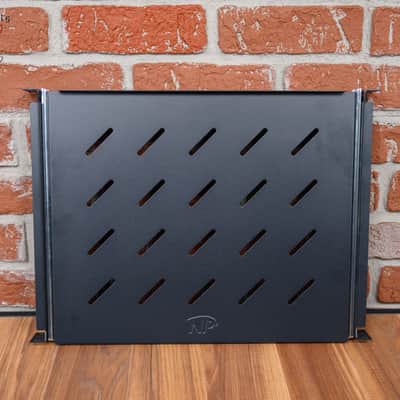 Navepoint 350mm 4-Post 1U Vented Rack Sliding Shelf Black image 2
