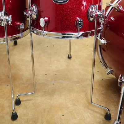 PDP 5pc CX Drum Set Shell Pack Red Sparkle 24 16 14 13 14 image 4