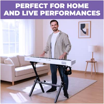 Liquid Stands Foldable Piano Keyboard Stand - 54-88 Key Z-Style Adjustable Digital Piano Stand Electric Piano Stand image 6