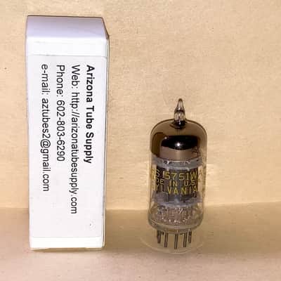 1957 Sylvania 5751WA 5751 Black Plate Triple Mica Tube, Tested image 1