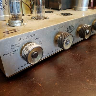 Merrell Hi-Fi Williamson Mono 12 Watt Integrated Tube Amp MA 12 Component Selector Stancor 1960 - Gold Silver Brown image 2
