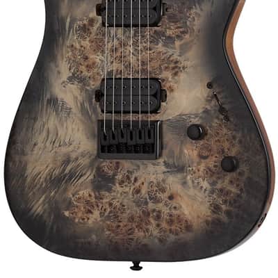 Schecter C-6 Pro Electric Guitar Burl Top, Coil Split Tap, Charcoal Burst image 7