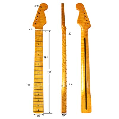 21-Frets Flame Maple Guitar Neck For ST image 4