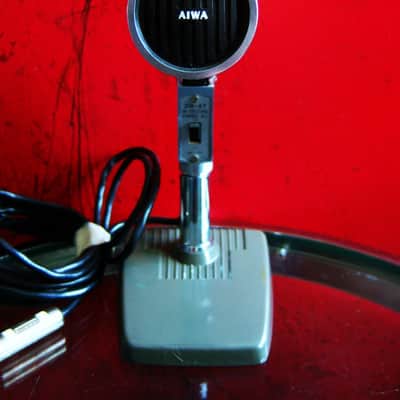Vintage RARE 1960's Aiwa DM-47 dynamic cardioid microphone High Z w cable & stand Olson Monarch Lafayette image 3