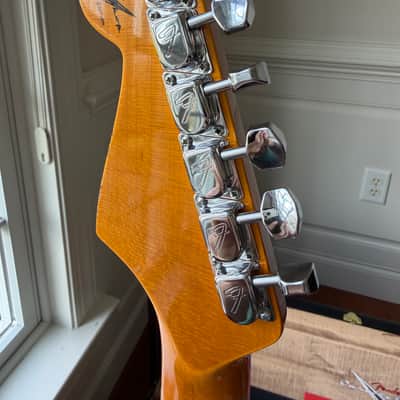 2025 Fender Custom Shop Stratocaster Custom Deluxe SR25 Matching Headstock Heavy Relic - Aged Lake Placid Blue image 9