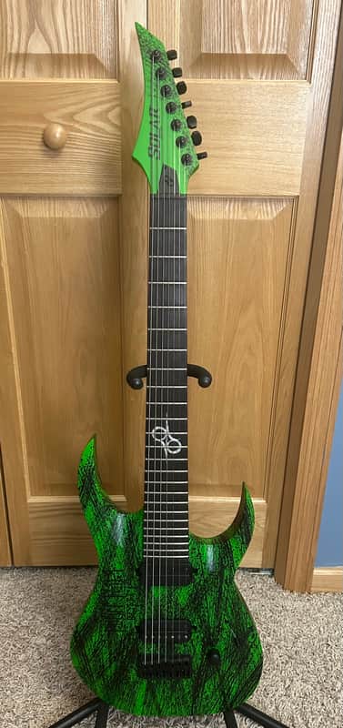 Solar Guitars A2.7GN Canibalismo+ 2023 - Neon Green Open Pore Matte image 1