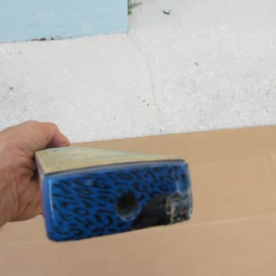 Vintage 80s Roscoe Blue Leopard Guitar Neck Rare image 8