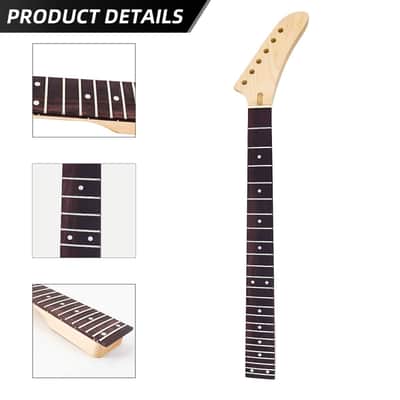 24 Fret Banana Head Guitar Neck 25.5 Inch Maple Rosewood Fretboard Bolt On for Electric Guitar Parts Replacement image 2