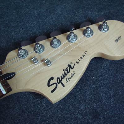 2002 Squier by Fender 20th Anniversary Affinity Strat Black Electric Guitar image 5