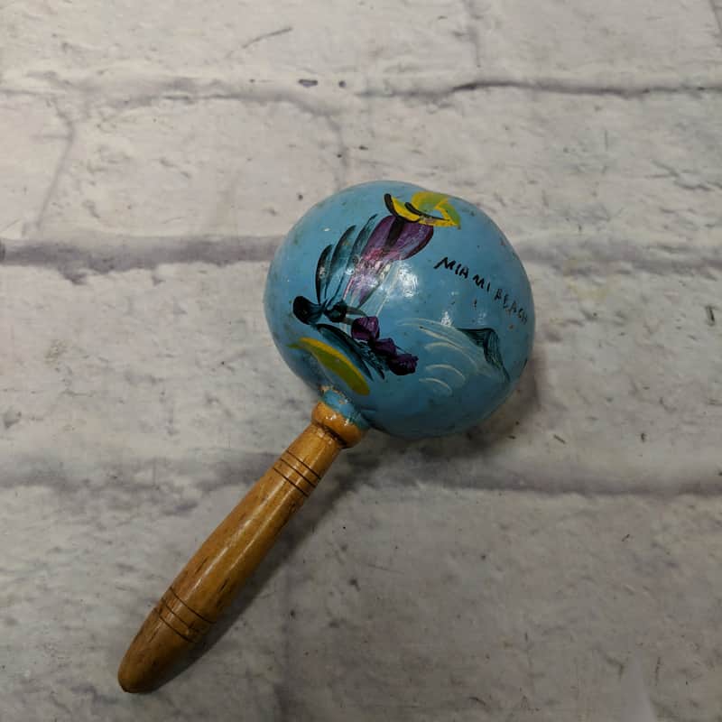 Unknown "Miami Beach" Blue Mexican Maraca Shaker image 1