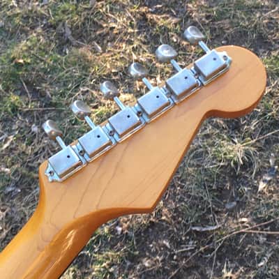 Custom Lefty Aged Loaded Relic Fender Lic. Strat Guitar Neck Amber Nitro Nickel Tuners image 10