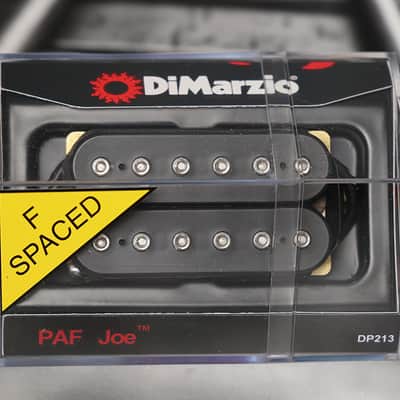 DiMarzio DP213FBK PAF Joe F-Spaced Humbucker - Black / NIckel Pole Pieces