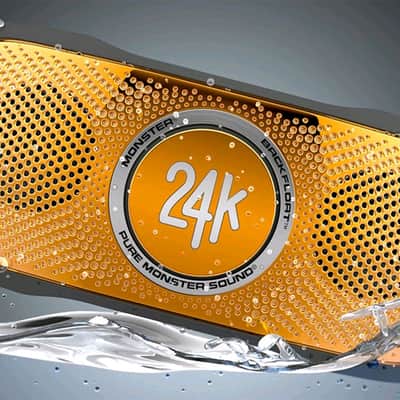 Monster Cable SuperStar 24K BackFloat High Definition Bluetooth Speaker (Black/Gold) image 1