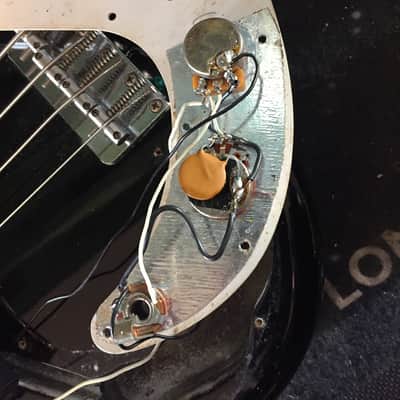 1975 LEFTY Fender Precision Bass Black with White Pickguard image 14