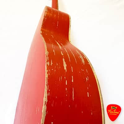 1950s Harmony Stella Sundale H907 Parlor Guitar Jubilee Red & White Acoustic w/ Hardshell Case – “Candy” image 19