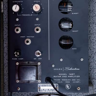 1965 Silvertone 1457 Vintage Amp-in-Case Guitar & Tube Amp Set, Danelectro USA image 19