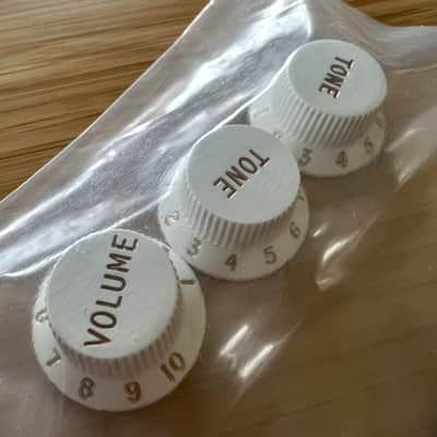 Fender Stratocaster Volume Tone Knobs White image 2