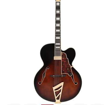 D'Angelico Premier EXL-1 Brown Burst Hollow Body Electric Guitar w/ Gig Bag image 3