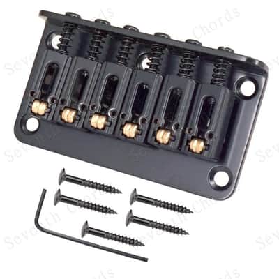 Black Tele Strat Style Guitar Fixed Hardtail Bridge with Roller Saddles