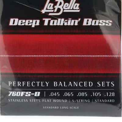 La Bella 760FS-B Deep Talkin' Bass Flatwound Bass Guitar Strings - .045-.128 Standard 5-string image 2