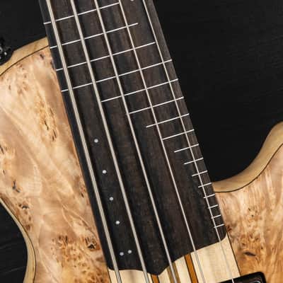 Mayones Cali 5 Fretless Mini Bass Eye Poplar - Trans Natural Matt image 10