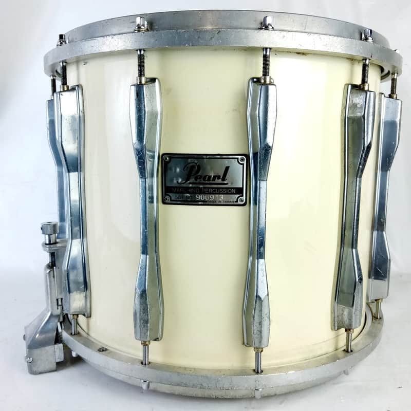 Pearl 12x14"Marching Percussion Snare Drum White 12-Lug High-Tension Die-Cast image 1