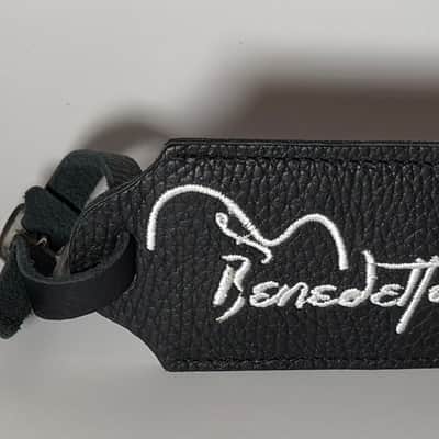 Benedetto Guitars Italian Leather Luggage Tag 2000s - Black image 3