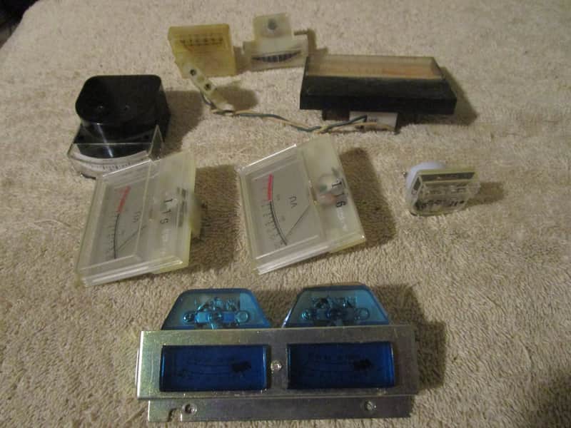 lot of 9 vintage Various VU meters parts image 1