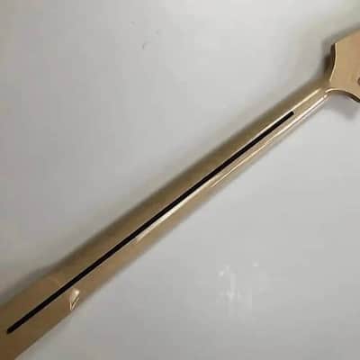 4 String Bass Fretless Maple Wood Neck, Tree of Life White Pearl Inlay image 5