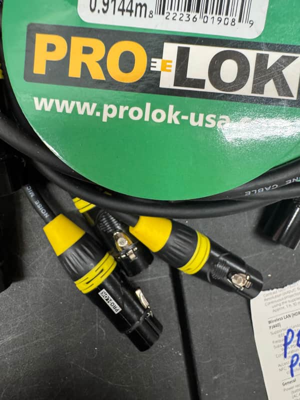 3-Pack Pro-Lok ProLok PCM3XNK BLACK - Foot 3' Mic Microphone XLR Cables image 1