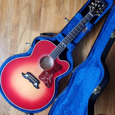 Gibson Custom Shop Super Dove Acoustic 1 of 1 || Doves in Flight + Super Jumbo Cherry Sunburst Flamed Maple image 4