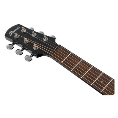 Ibanez AAM340CE 6-String Right-Handed Acoustic Electric Guitar with Low Oval Grip Thermo Aged African Mahogany Neck and Rosewood Scalloped Bridge (Rustic Black High Gloss) image 6