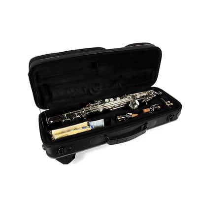 Allora ASPS-450 Vienna Series Straight Soprano Sax Regular Black Nickel Body Silver Keys image 3
